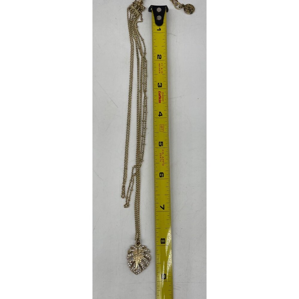 Lilly Pulitzer Gold-Tone Monstera Leaf Necklace Adjustable Bracelet Set READ - Picture 6 of 9